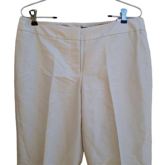 Ann Taylor Formal 100% Silk Lindsay Ankle Pants Metallic Tan Size 8 - Picture 4 of 11